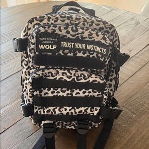 Wolf Leopard Print Mini Backpack - Pink & Black